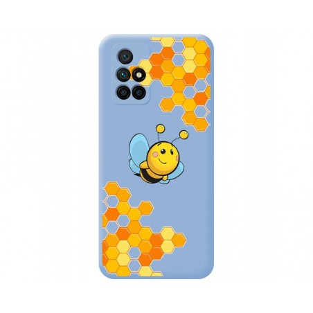 Funda Silicona Líquida Azul para Xiaomi Redmi 10 (2021/2022) diseño Abeja Dibujos