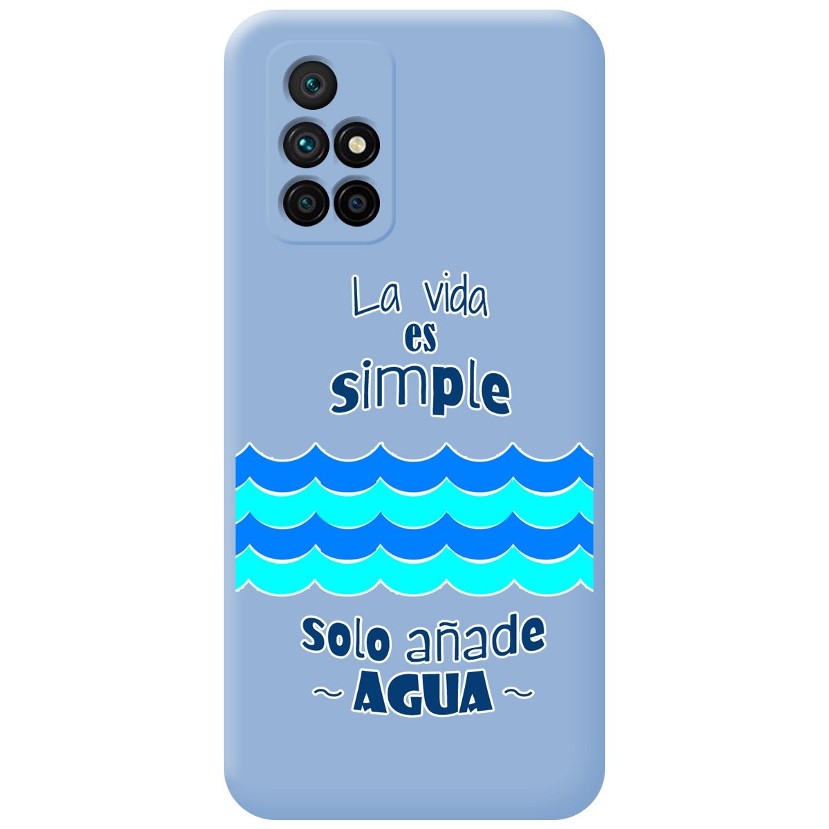 Funda Silicona Líquida Azul para Xiaomi Redmi 10 (2021/2022) diseño Agua Dibujos