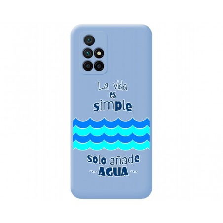 Funda Silicona Líquida Azul para Xiaomi Redmi 10 (2021/2022) diseño Agua Dibujos