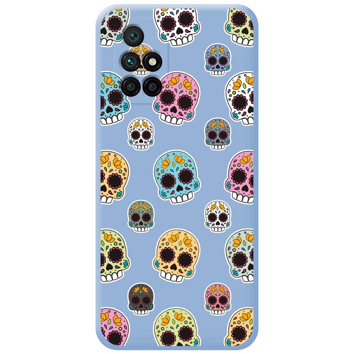 Funda Silicona Líquida Azul para Xiaomi Redmi 10 (2021/2022) diseño Catrina Dibujos