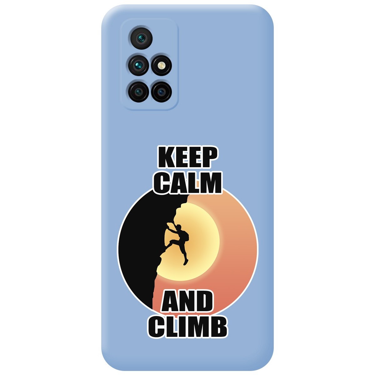 Funda Silicona Líquida Azul para Xiaomi Redmi 10 (2021/2022) diseño Hombre Escalada Dibujos