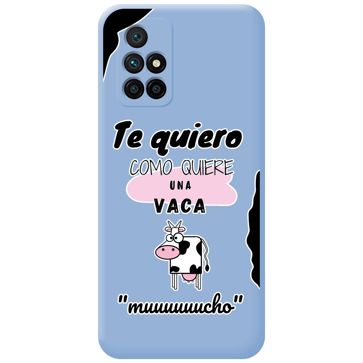 Funda Silicona Líquida Azul para Xiaomi Redmi 10 (2021/2022) diseño Vaca Dibujos