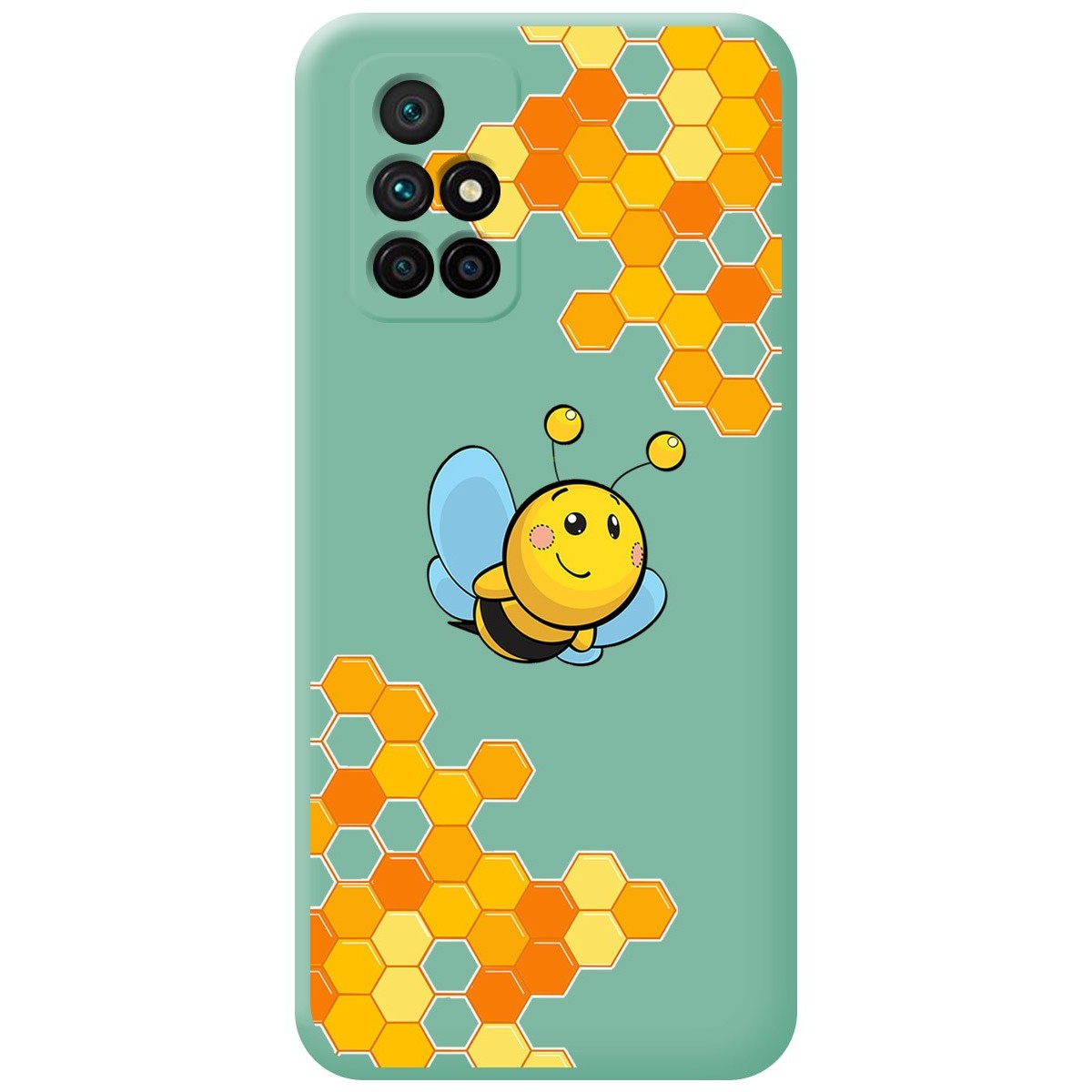 Funda Silicona Líquida Verde para Xiaomi Redmi 10 (2021/2022) diseño Abeja Dibujos
