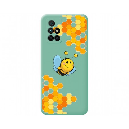 Funda Silicona Líquida Verde para Xiaomi Redmi 10 (2021/2022) diseño Abeja Dibujos