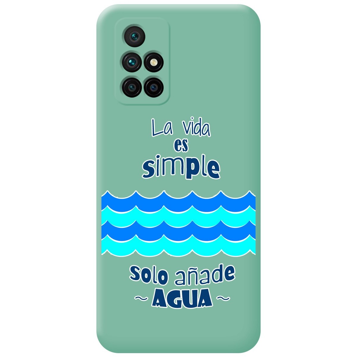 Funda Silicona Líquida Verde para Xiaomi Redmi 10 (2021/2022) diseño Agua Dibujos