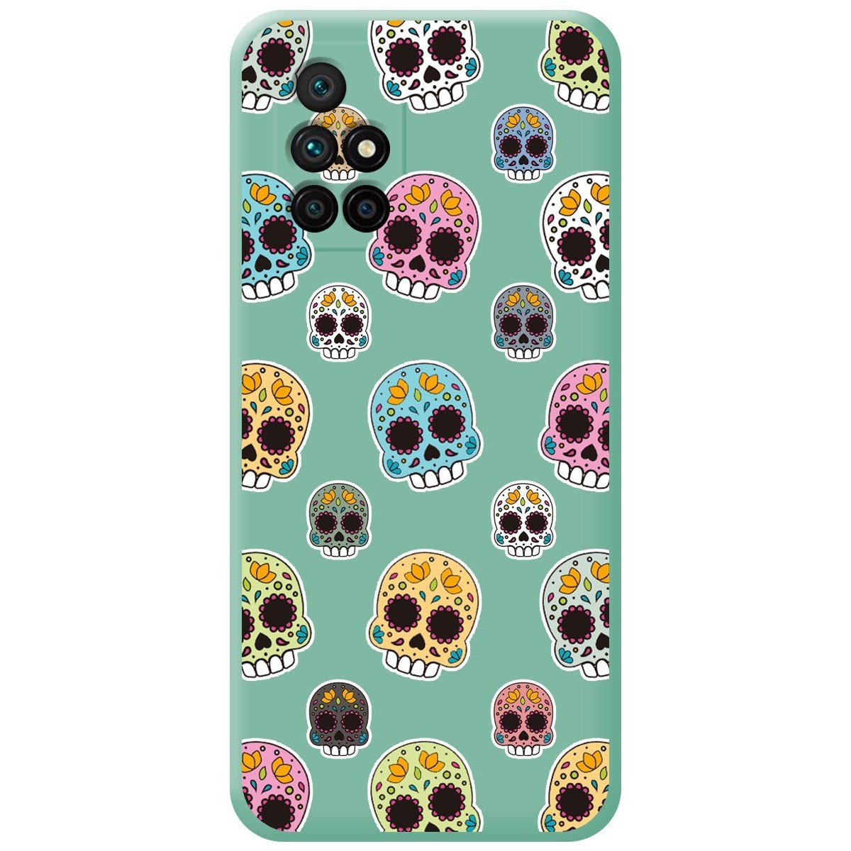 Funda Silicona Líquida Verde para Xiaomi Redmi 10 (2021/2022) diseño Catrina Dibujos