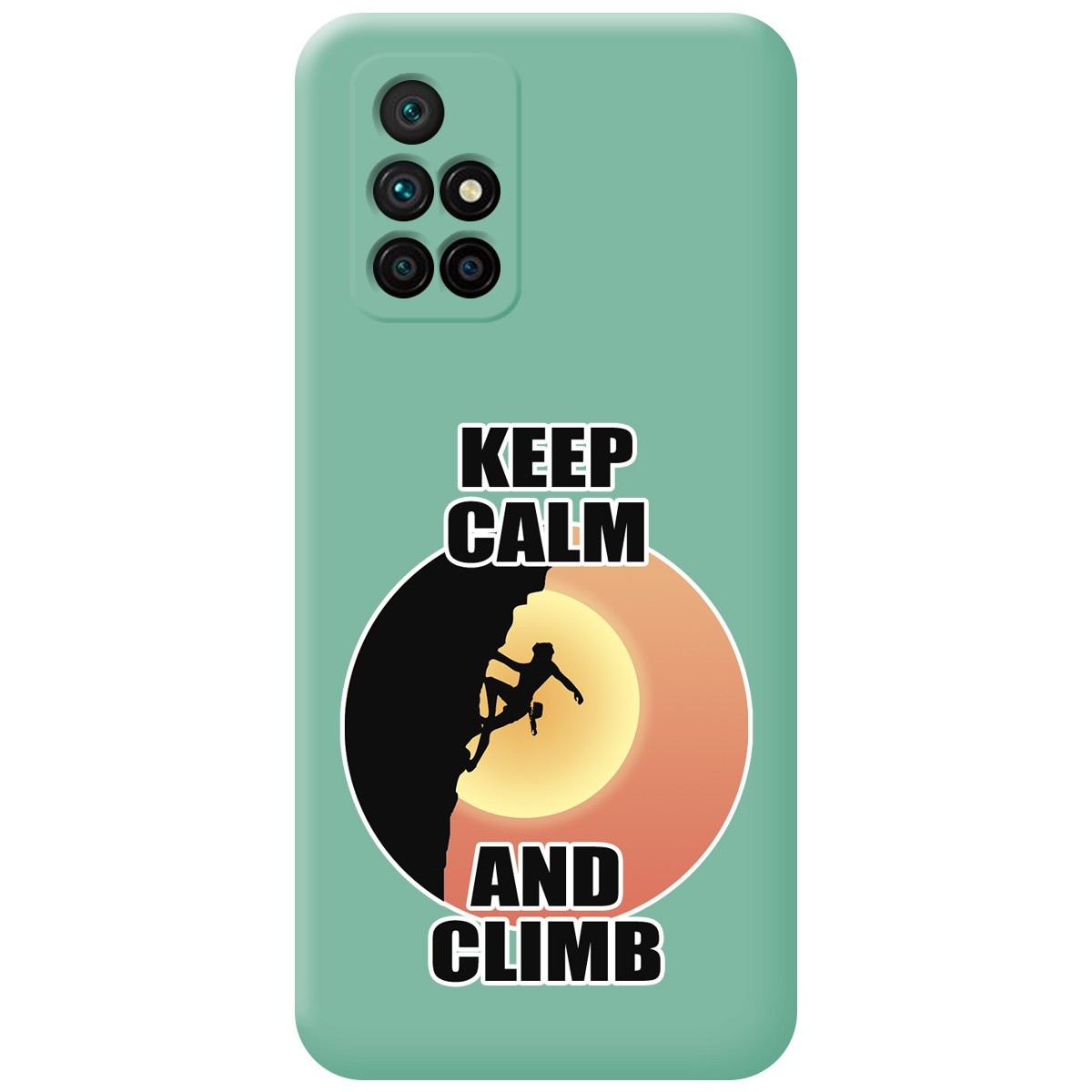 Funda Silicona Líquida Verde para Xiaomi Redmi 10 (2021/2022) diseño Mujer Escalada Dibujos