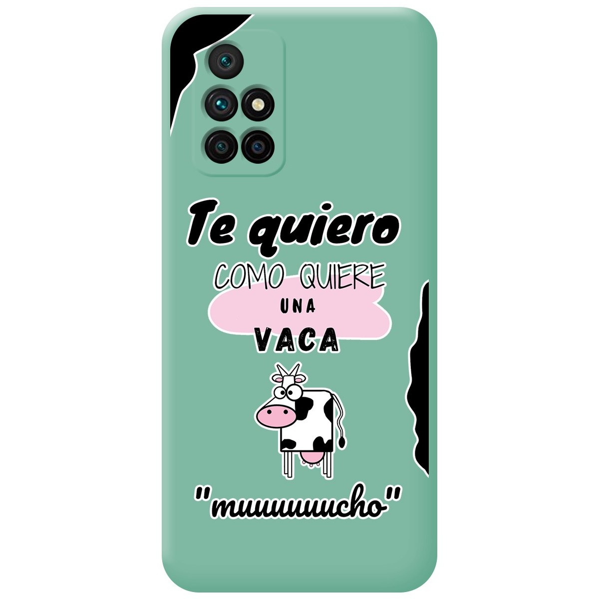 Funda Silicona Líquida Verde para Xiaomi Redmi 10 (2021/2022) diseño Vaca Dibujos