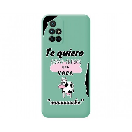 Funda Silicona Líquida Verde para Xiaomi Redmi 10 (2021/2022) diseño Vaca Dibujos