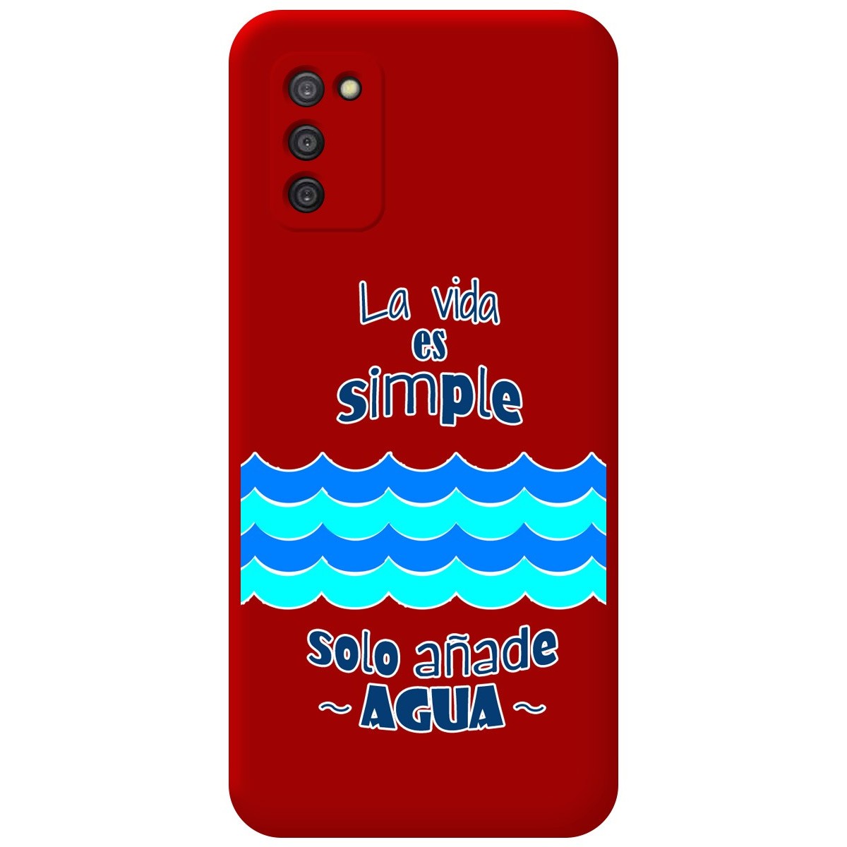 Funda Silicona Líquida Roja para Samsung Galaxy A03s diseño Agua Dibujos