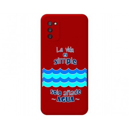 Funda Silicona Líquida Roja para Samsung Galaxy A03s diseño Agua Dibujos
