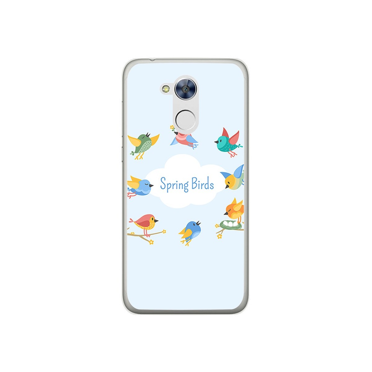 Funda Gel Tpu para Huawei Honor 6A Diseño Spring Birds Dibujos