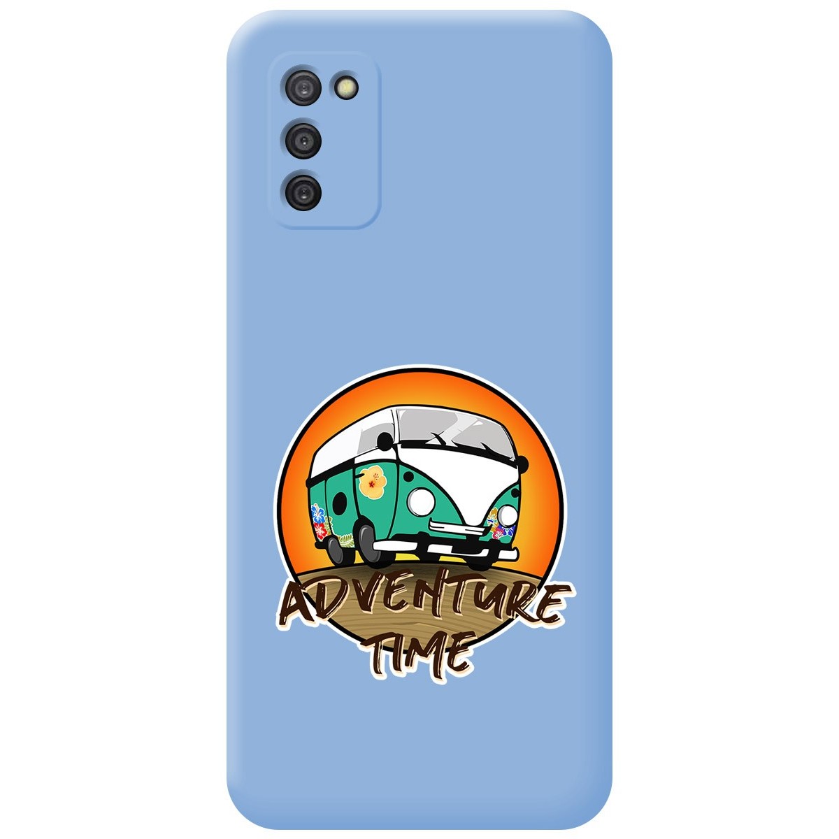 Funda Silicona Líquida Azul para Samsung Galaxy A03s diseño Adventure Time Dibujos
