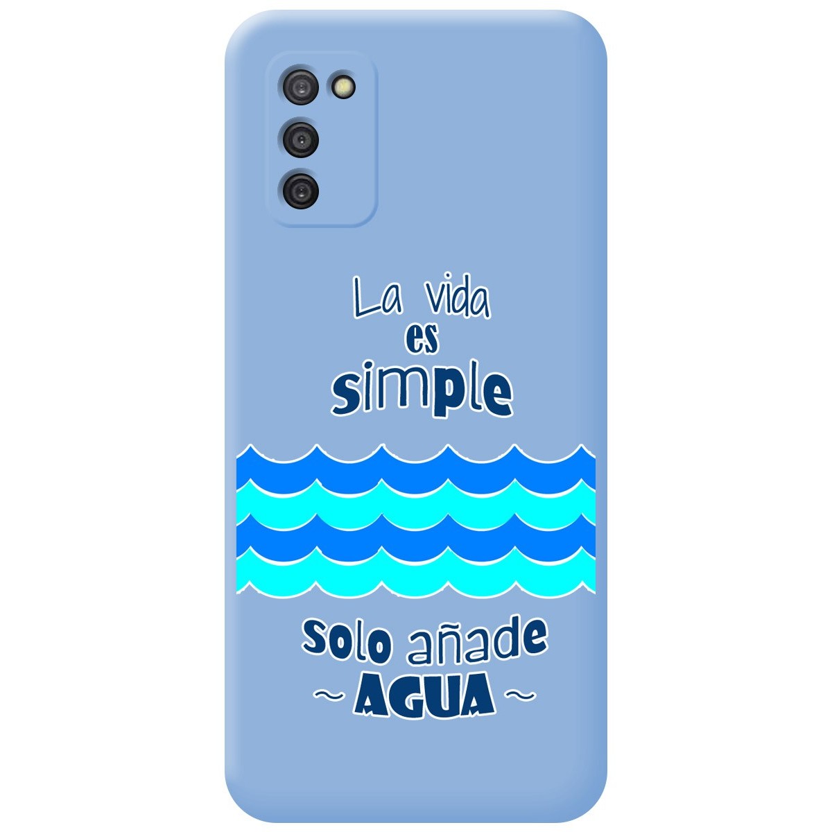Funda Silicona Líquida Azul para Samsung Galaxy A03s diseño Agua Dibujos