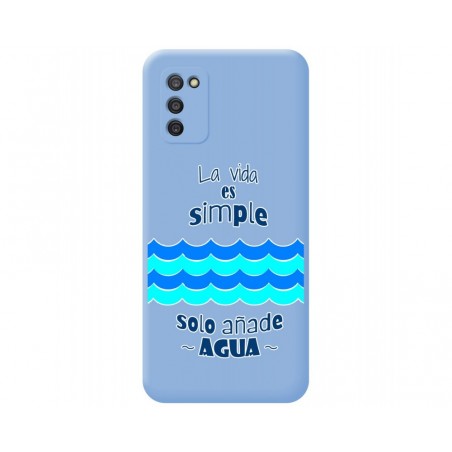Funda Silicona Líquida Azul para Samsung Galaxy A03s diseño Agua Dibujos
