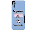 Funda Silicona Líquida Azul para Samsung Galaxy A03s diseño Vaca Dibujos