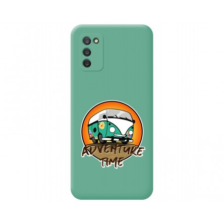 Funda Silicona Líquida Verde para Samsung Galaxy A03s diseño Adventure Time Dibujos