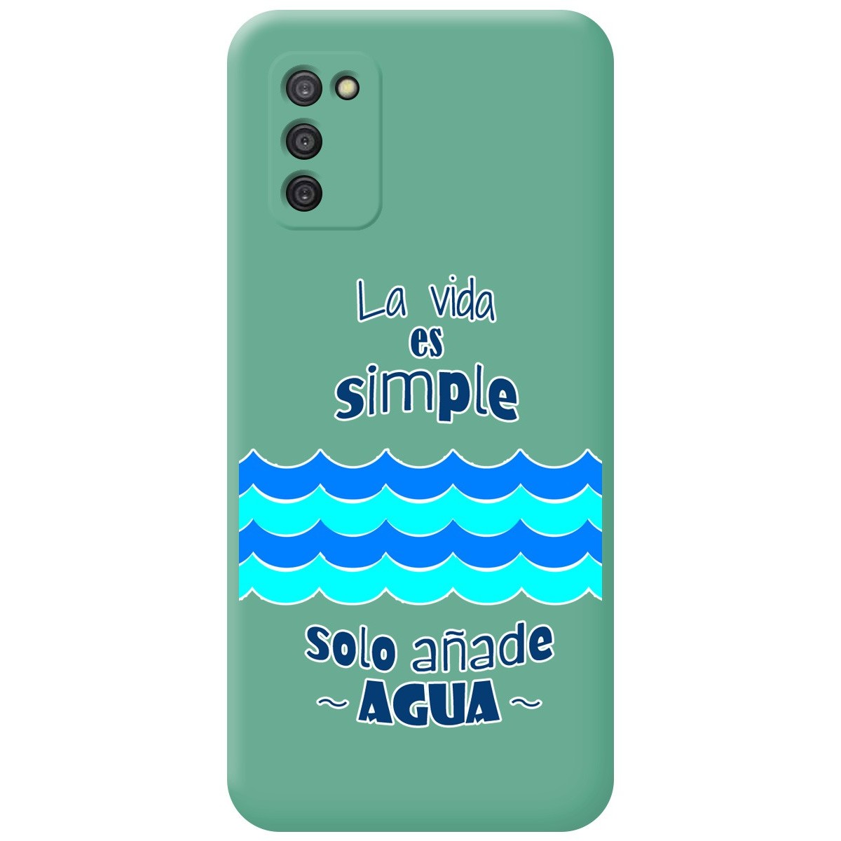 Funda Silicona Líquida Verde para Samsung Galaxy A03s diseño Agua Dibujos