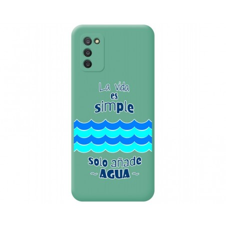 Funda Silicona Líquida Verde para Samsung Galaxy A03s diseño Agua Dibujos