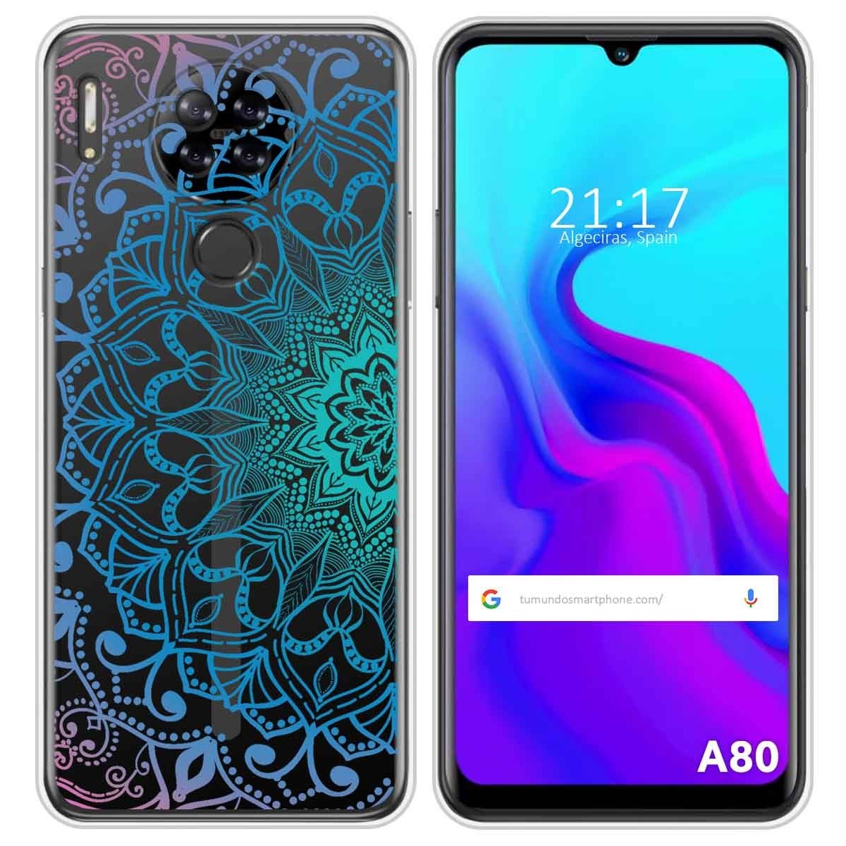 Funda Silicona Transparente para Blackview A80 / A80s diseño Mandala Dibujos