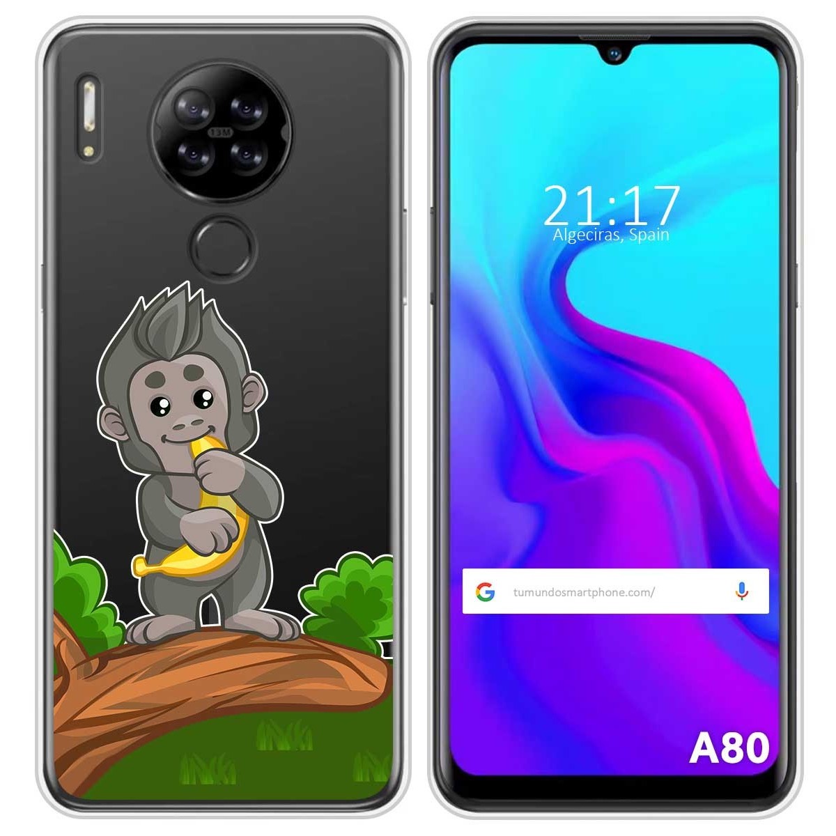 Funda Silicona Transparente para Blackview A80 / A80s diseño Mono Dibujos