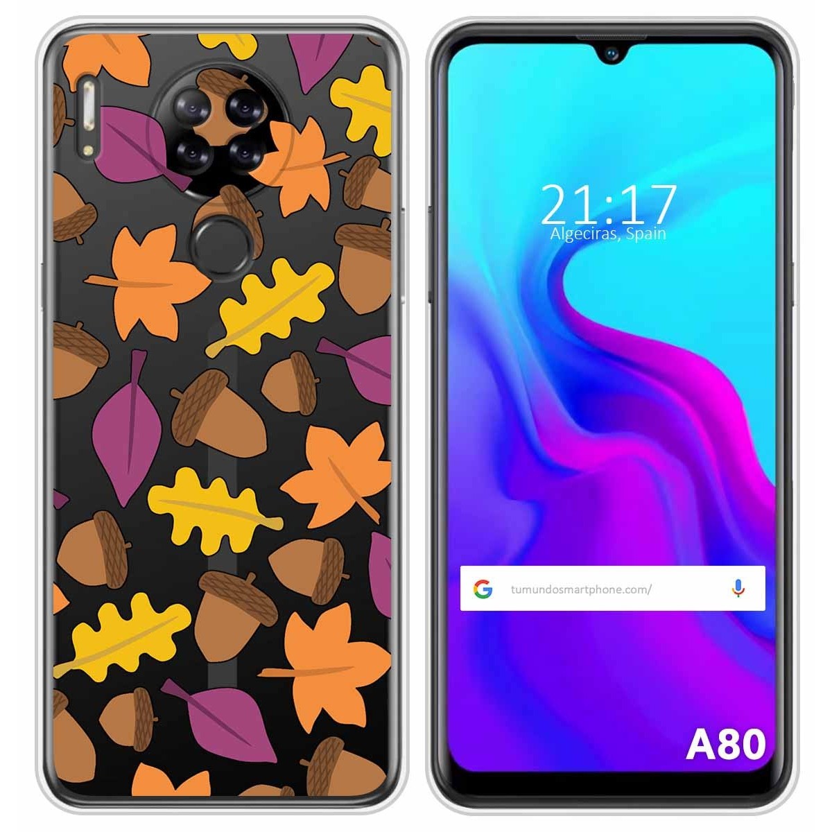 Funda Silicona Transparente para Blackview A80 / A80s diseño Otoño Dibujos