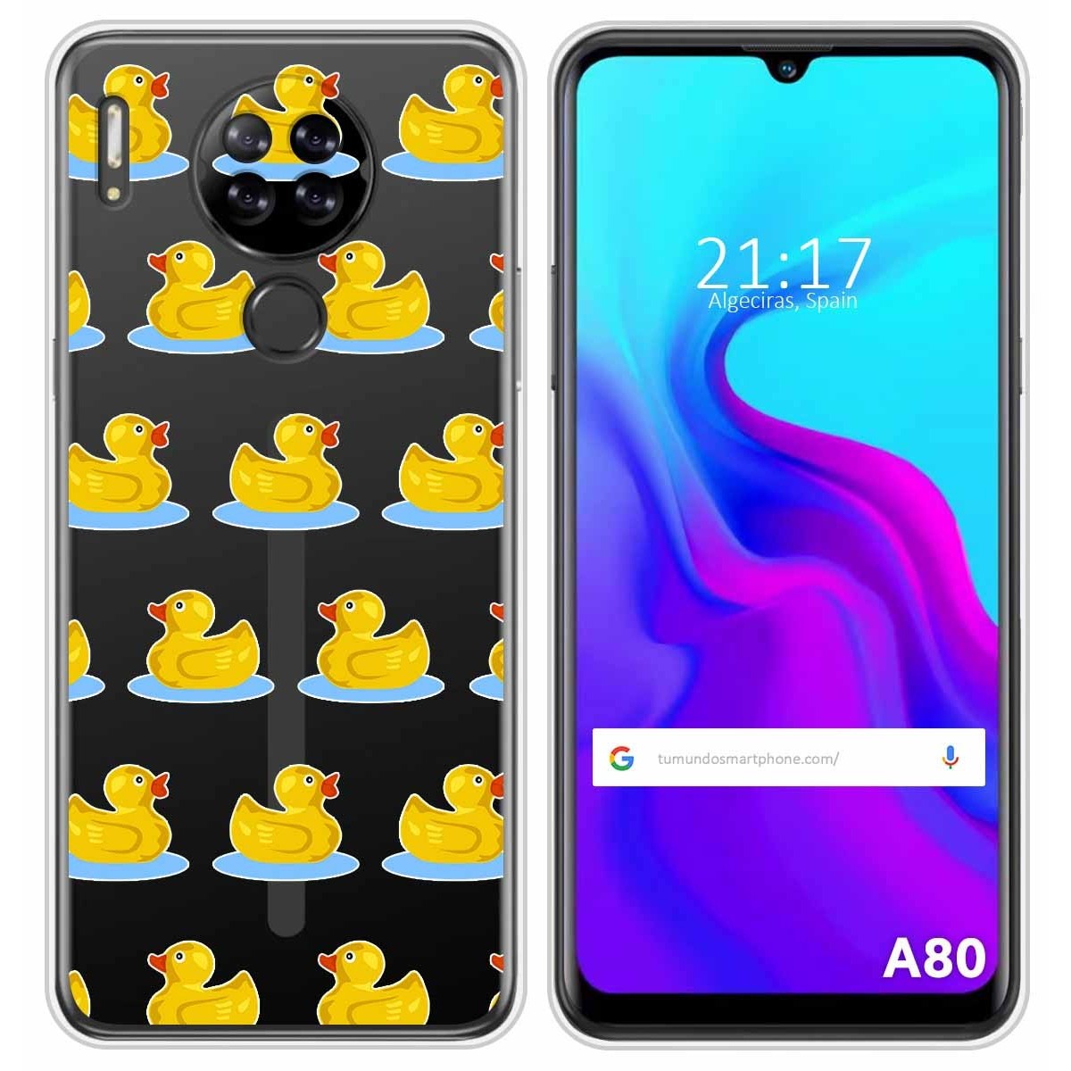Funda Silicona Transparente para Blackview A80 / A80s diseño Pato Dibujos