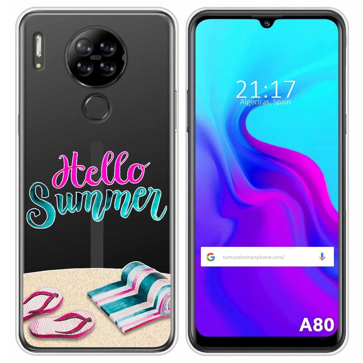 Funda Silicona Transparente para Blackview A80 / A80s diseño Summer Dibujos