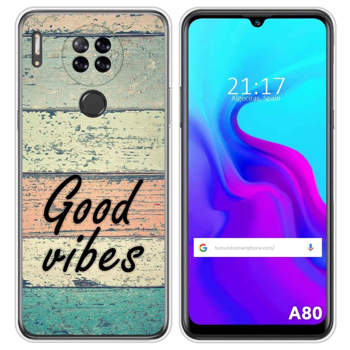 Funda Silicona para Blackview A80 / A80s diseño Madera 01 Dibujos