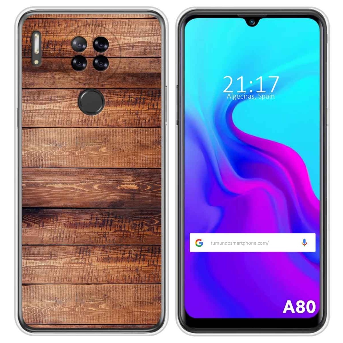 Funda Silicona para Blackview A80 / A80s diseño Madera 02 Dibujos