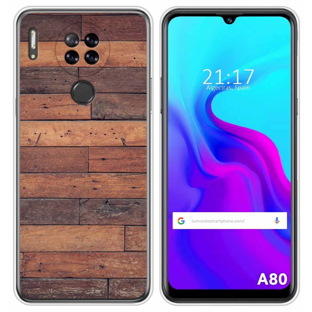 Funda Silicona para Blackview A80 / A80s diseño Madera 03 Dibujos