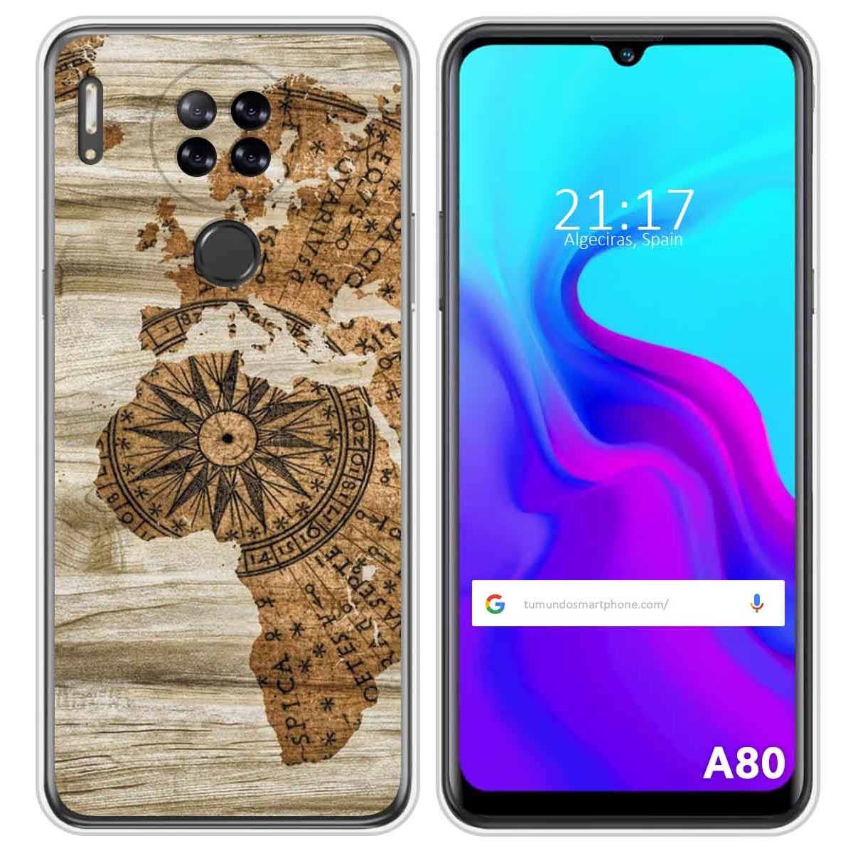 Funda Silicona para Blackview A80 / A80s diseño Madera 07 Dibujos