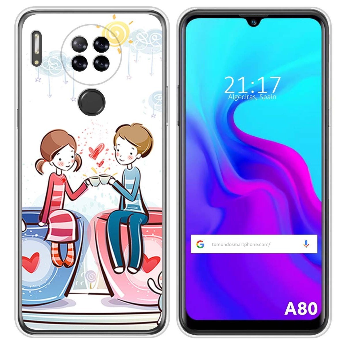 Funda Silicona para Blackview A80 / A80s diseño Café Dibujos