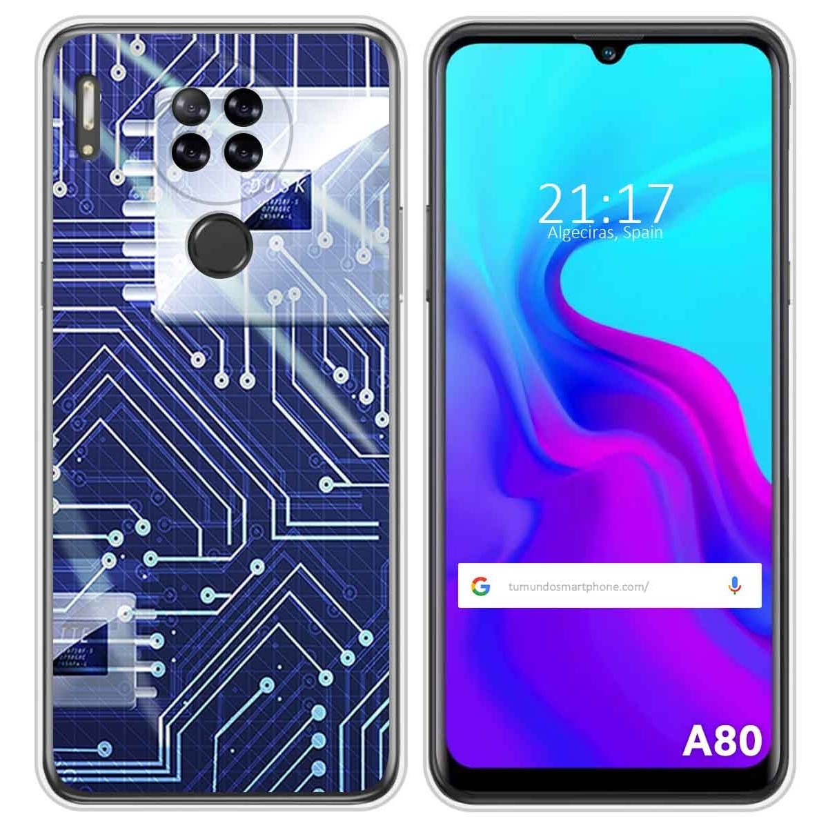 Funda Silicona para Blackview A80 / A80s diseño Circuito Dibujos