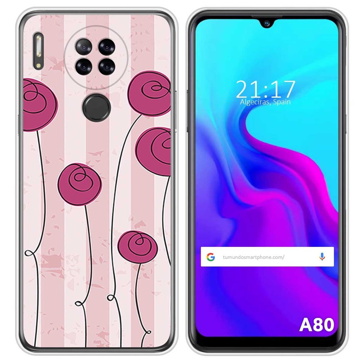 Funda Silicona para Blackview A80 / A80s diseño Flores Vintage Dibujos