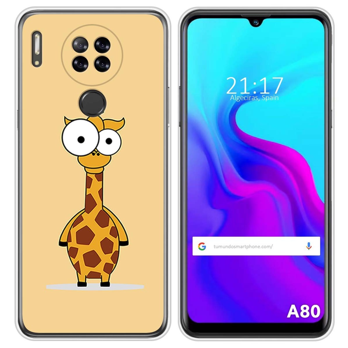 Funda Silicona para Blackview A80 / A80s diseño Jirafa Dibujos