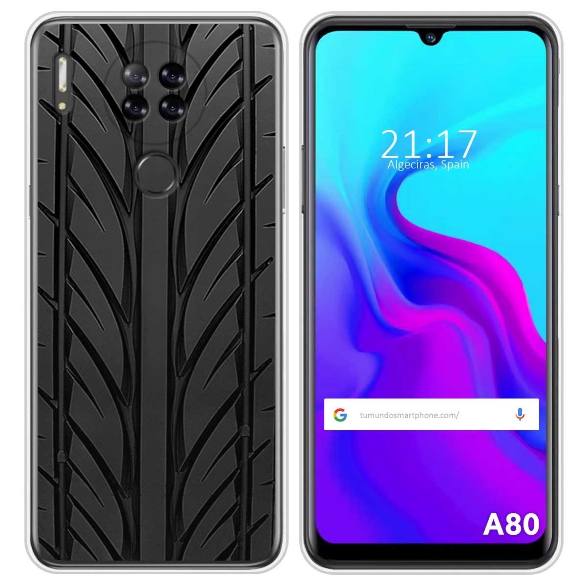 Funda Silicona para Blackview A80 / A80s diseño Neumatico Dibujos