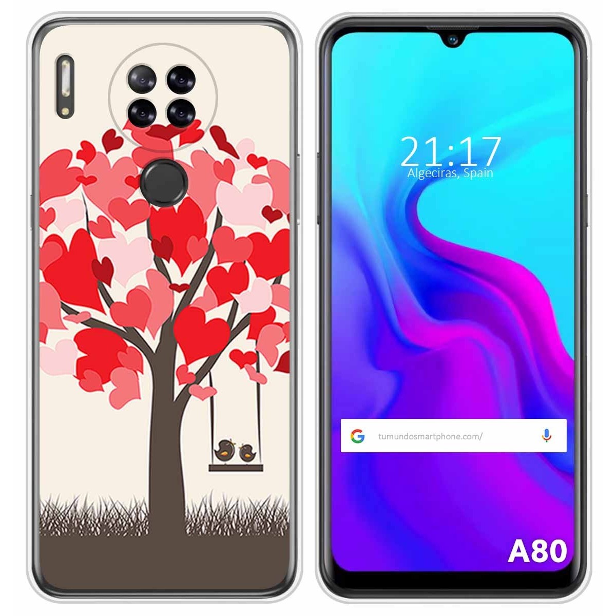 Funda Silicona para Blackview A80 / A80s diseño Pajaritos Dibujos