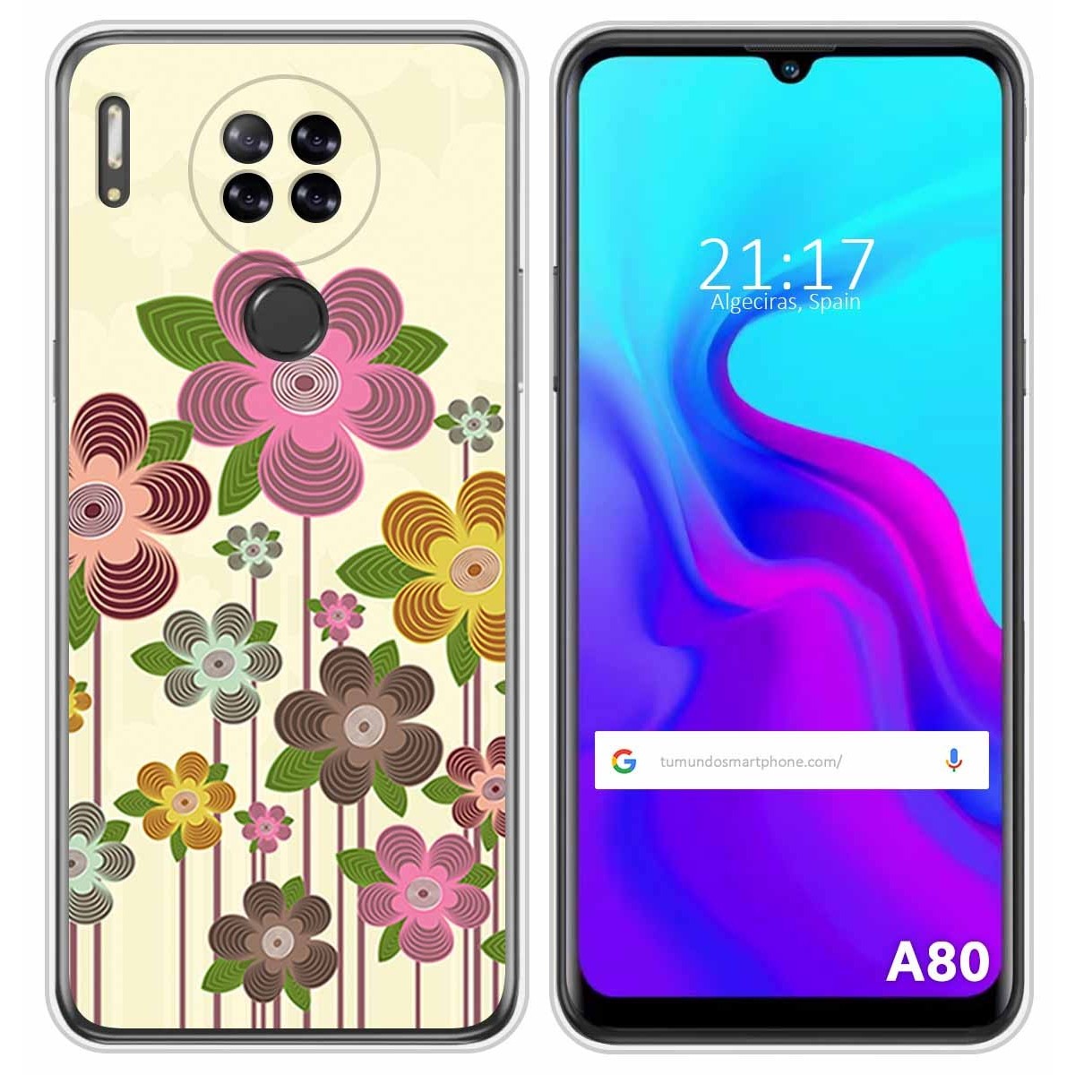 Funda Silicona para Blackview A80 / A80s diseño Primavera En Flor Dibujos