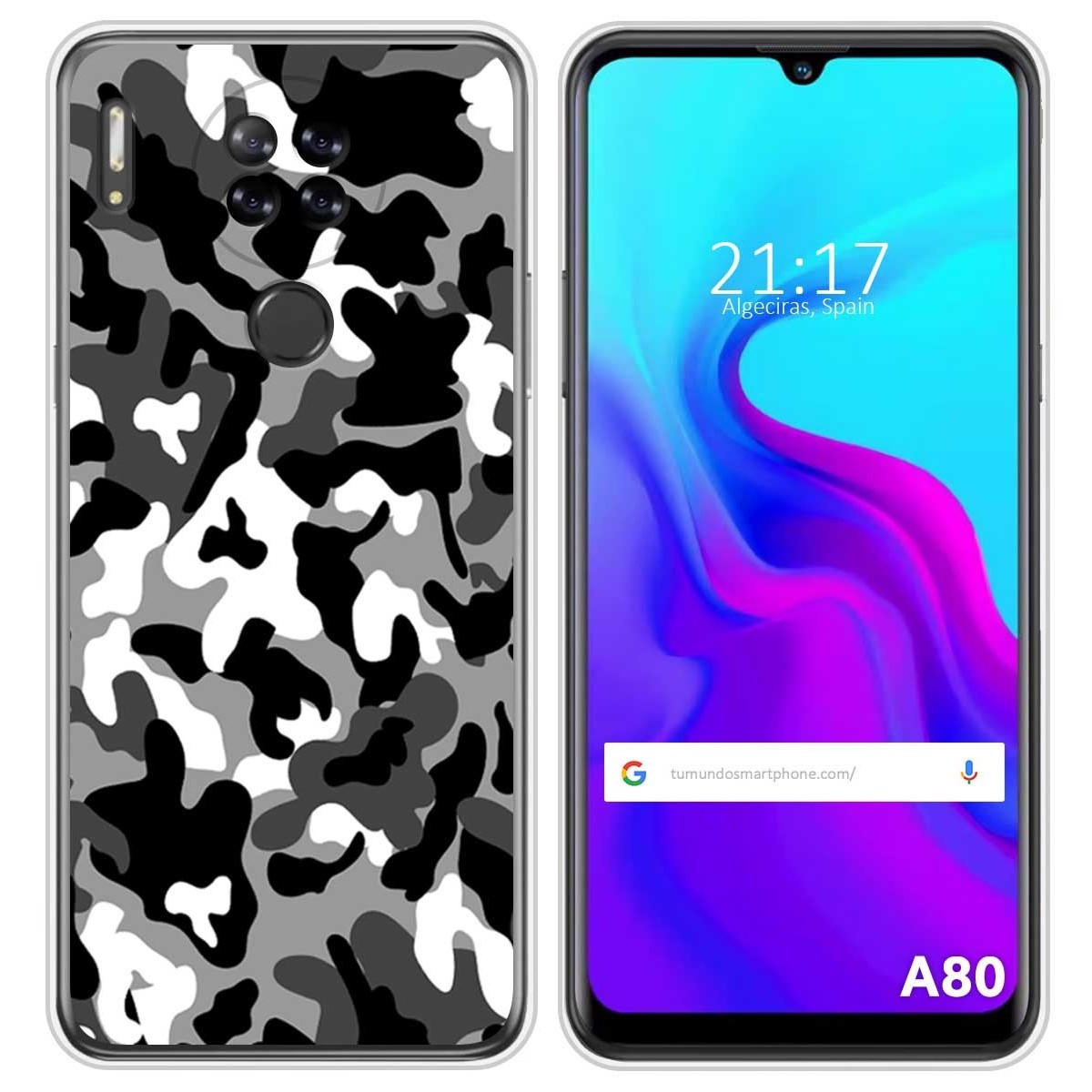 Funda Silicona para Blackview A80 / A80s diseño Snow Camuflaje Dibujos