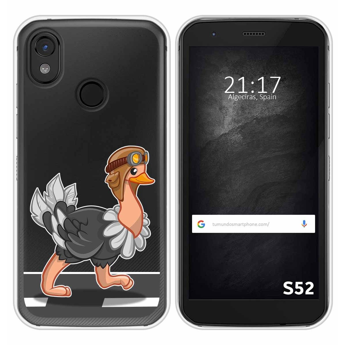 Funda Silicona Transparente para CAT S52 diseño Avestruz Dibujos