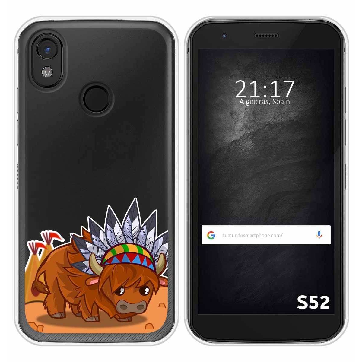 Funda Silicona Transparente para CAT S52 diseño Bufalo Dibujos