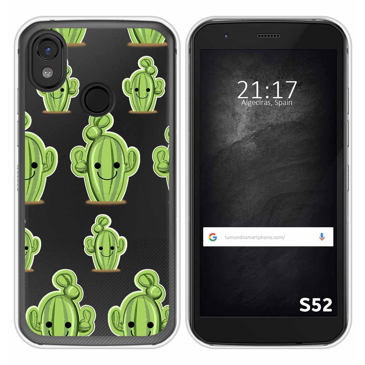 Funda Silicona Transparente para CAT S52 diseño Cactus Dibujos
