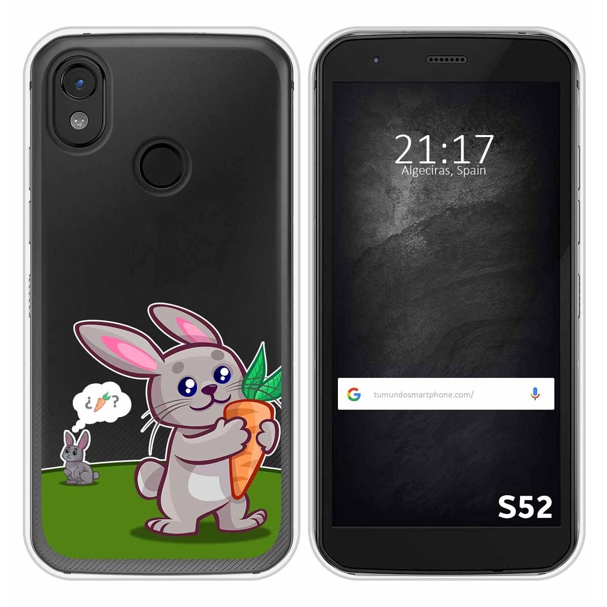 Funda Silicona Transparente para CAT S52 diseño Conejo Dibujos