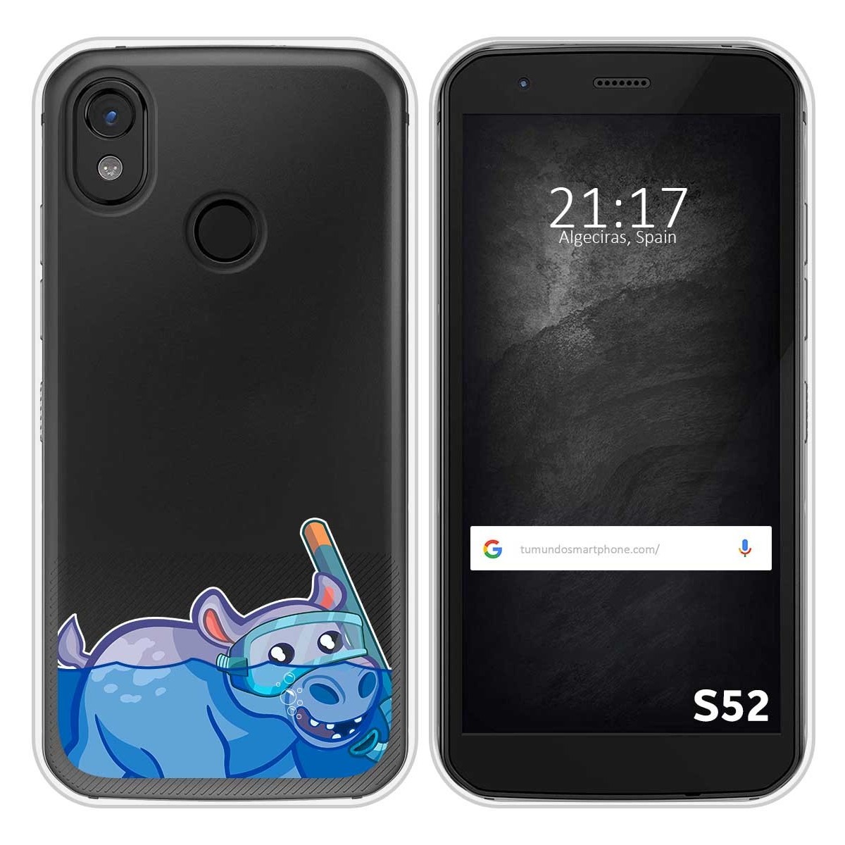 Funda Silicona Transparente para CAT S52 diseño Hipo Dibujos