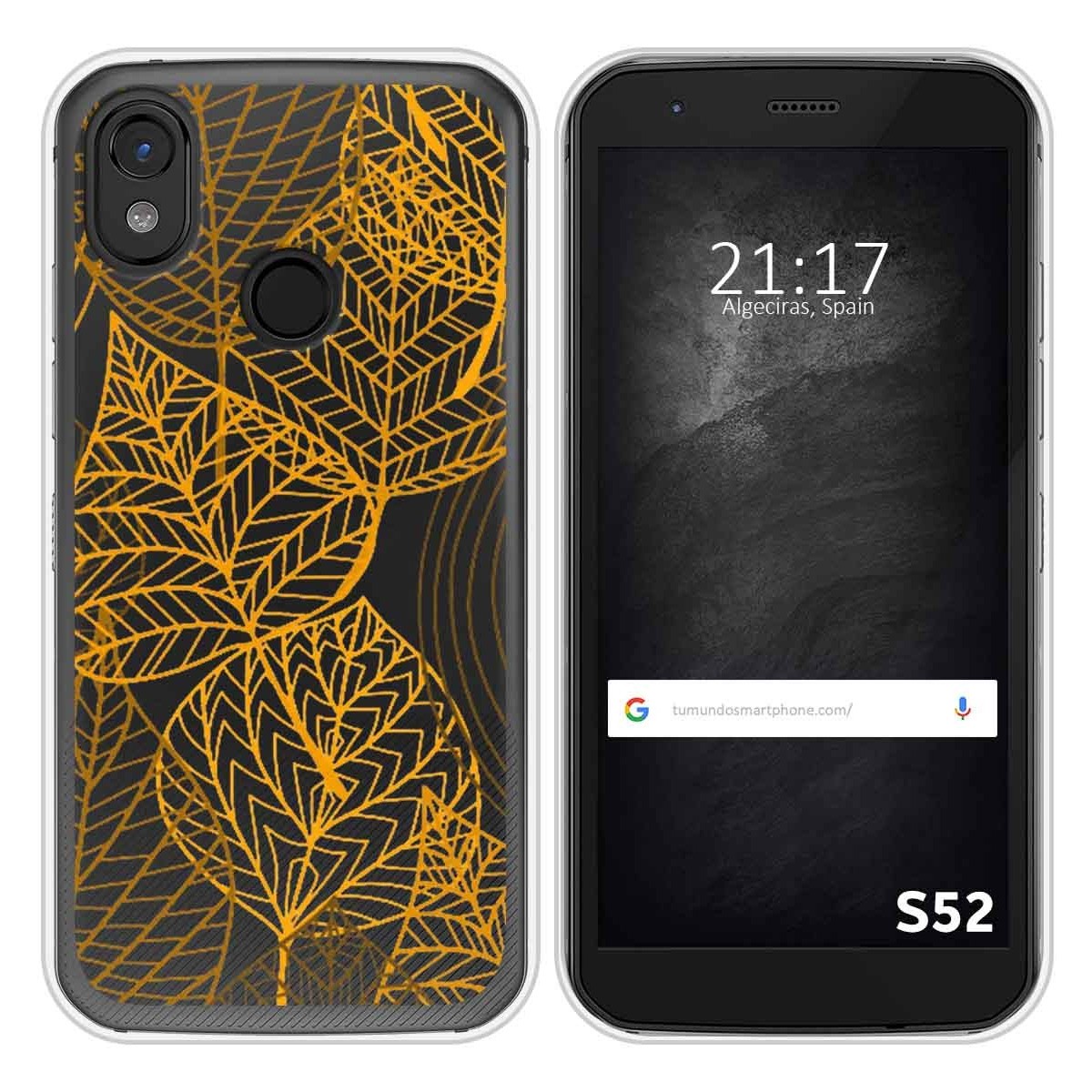 Funda Silicona Transparente para CAT S52 diseño Hojas Dibujos