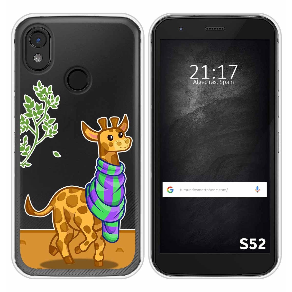 Funda Silicona Transparente para CAT S52 diseño Jirafa Dibujos