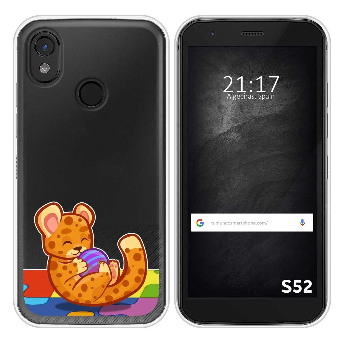 Funda Silicona Transparente para CAT S52 diseño Leopardo Dibujos