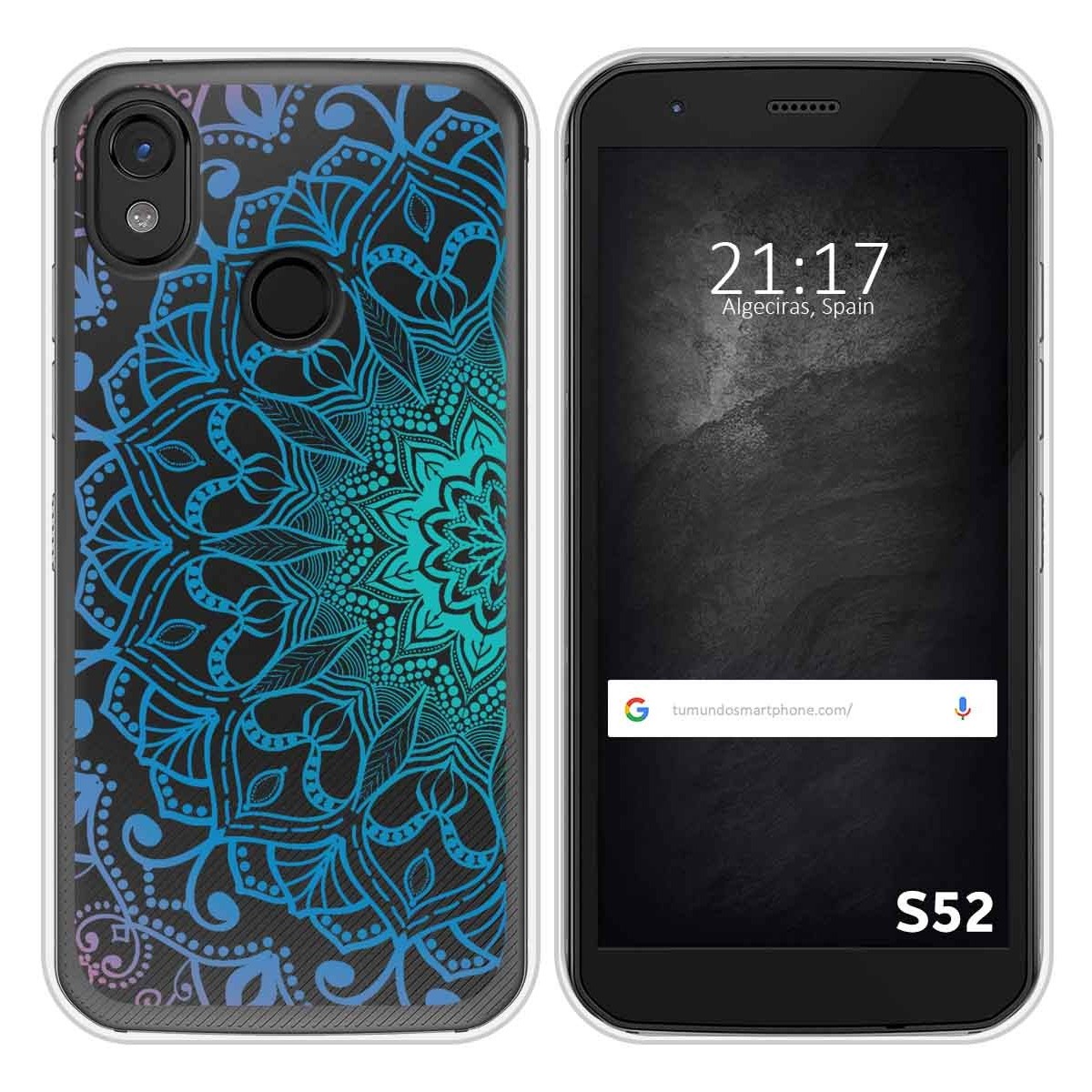 Funda Silicona Transparente para CAT S52 diseño Mandala Dibujos