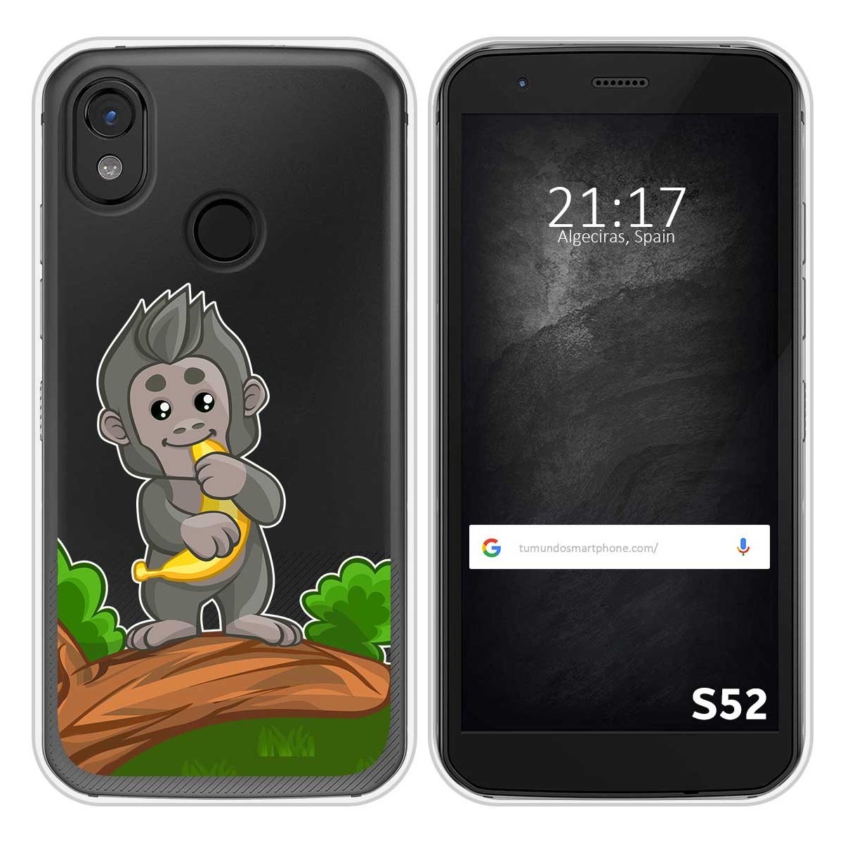 Funda Silicona Transparente para CAT S52 diseño Mono Dibujos